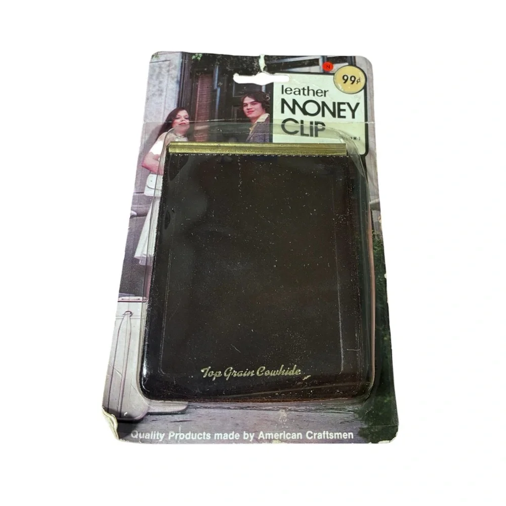 Vintage Top Grain Cowhide Leather Money Clip Wallet – New in Package